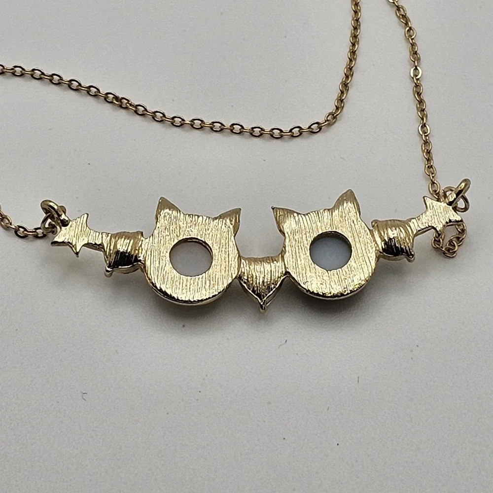 Sailor Moon Luna & Artemis Necklace Cats Star Gold Metal Chain